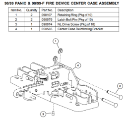 98/99 Panic & 98/99-F Fire Device Center Case Assembly